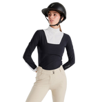 Horse Pilot - Dames wedstrijdpolo lange mouwen Aeris zwart | - Ohlala