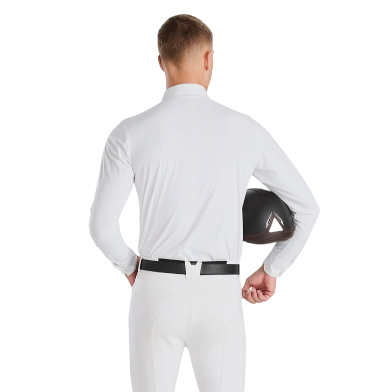 Horse Pilot - Polo de concours manches longues homme Aeris blanc | - Ohlala