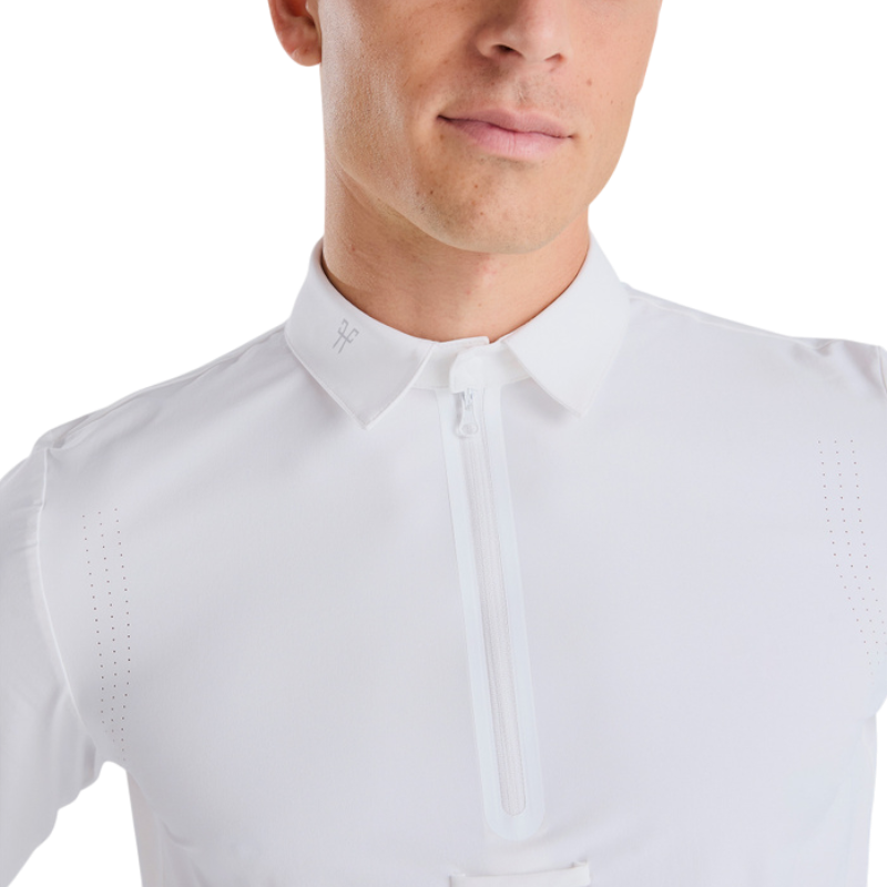 Horse Pilot - Wedstrijdpolo lange mouwen heren Aeris wit | - Ohlala