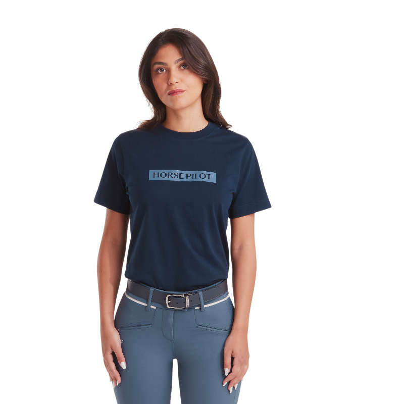 Horse Pilot - T-shirt manches courtes femme Team marine | - Ohlala