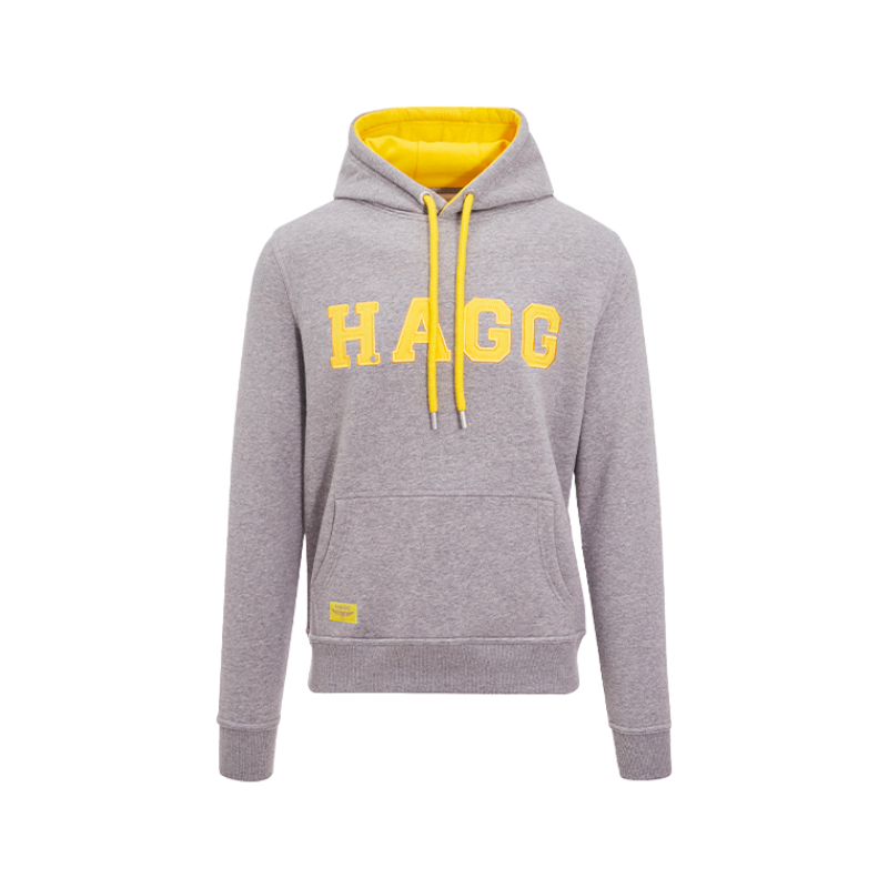 Sweat à capuche homme gris/ jaune HAGG OHLALA