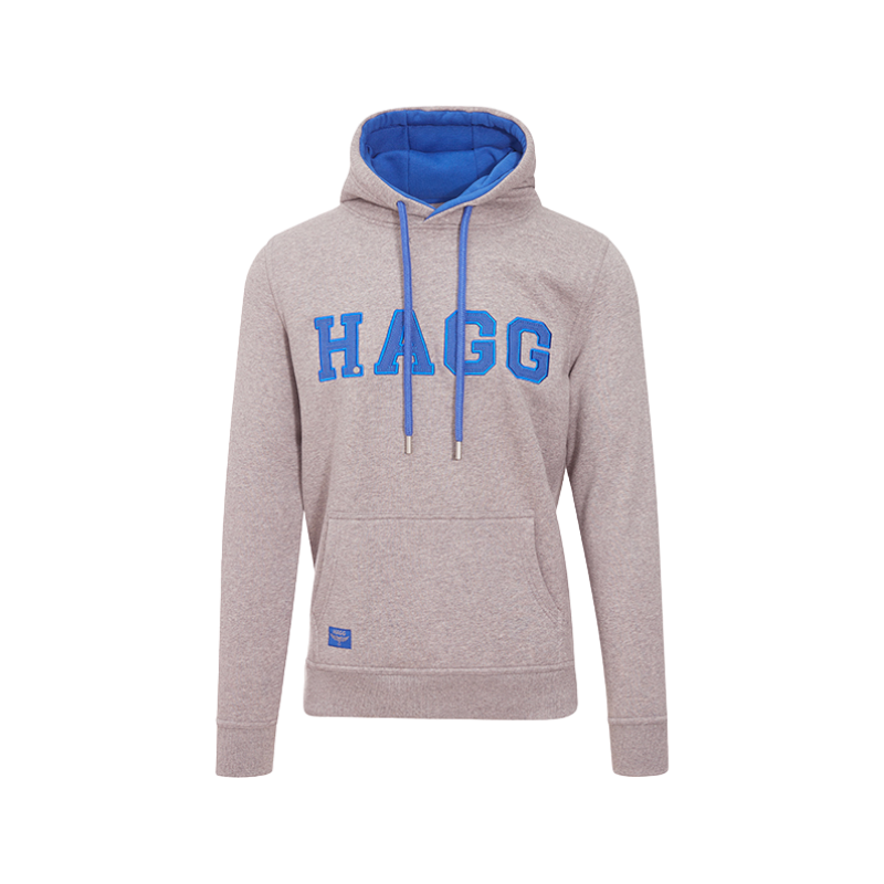 Hagg - Sweat à capuche homme gris/ bleu roi | - Ohlala