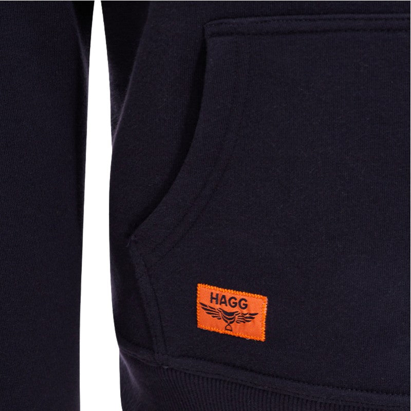 Hagg - Sweat à capuche homme marine/ orange | - Ohlala