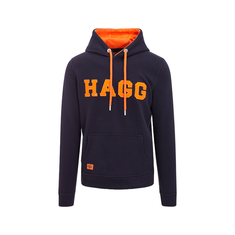 Hagg - Sweat à capuche homme marine/ orange | - Ohlala