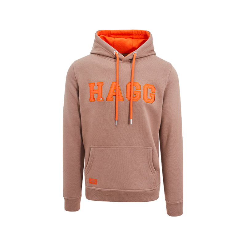 Hagg - Sweat à capuche homme marron glacé/ orange | - Ohlala