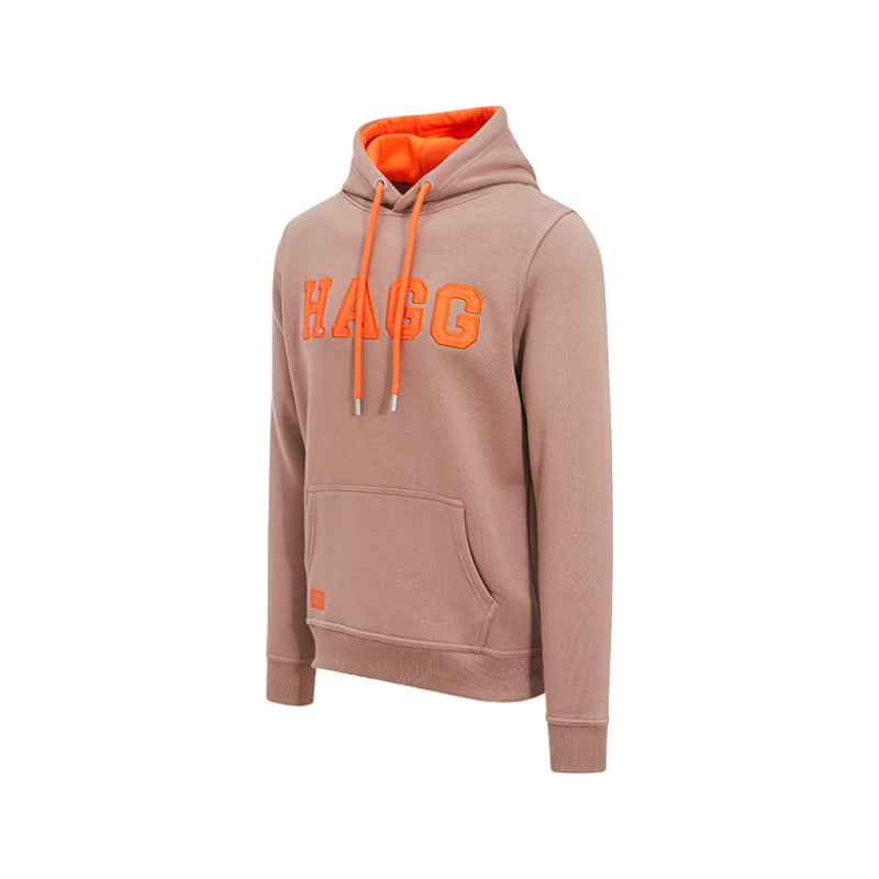 Hagg - Sweat à capuche homme marron glacé/ orange | - Ohlala