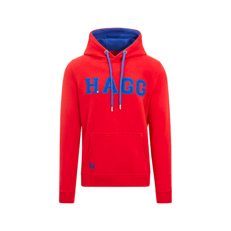 Hagg - Sweat à capuche homme rouge/ bleu roi | - Ohlala