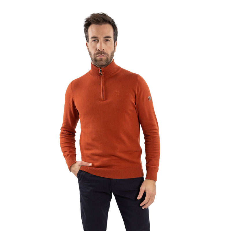 Harcour - Pull homme Flash terracotta