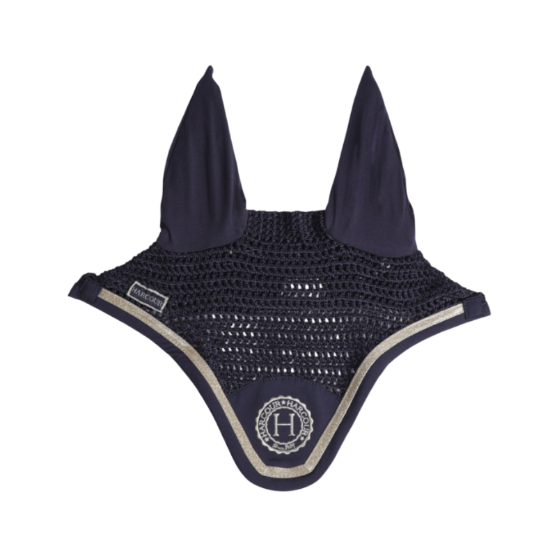 Harcour - Bonnet pour chevaux Fredy marine/ light gold | - Ohlala