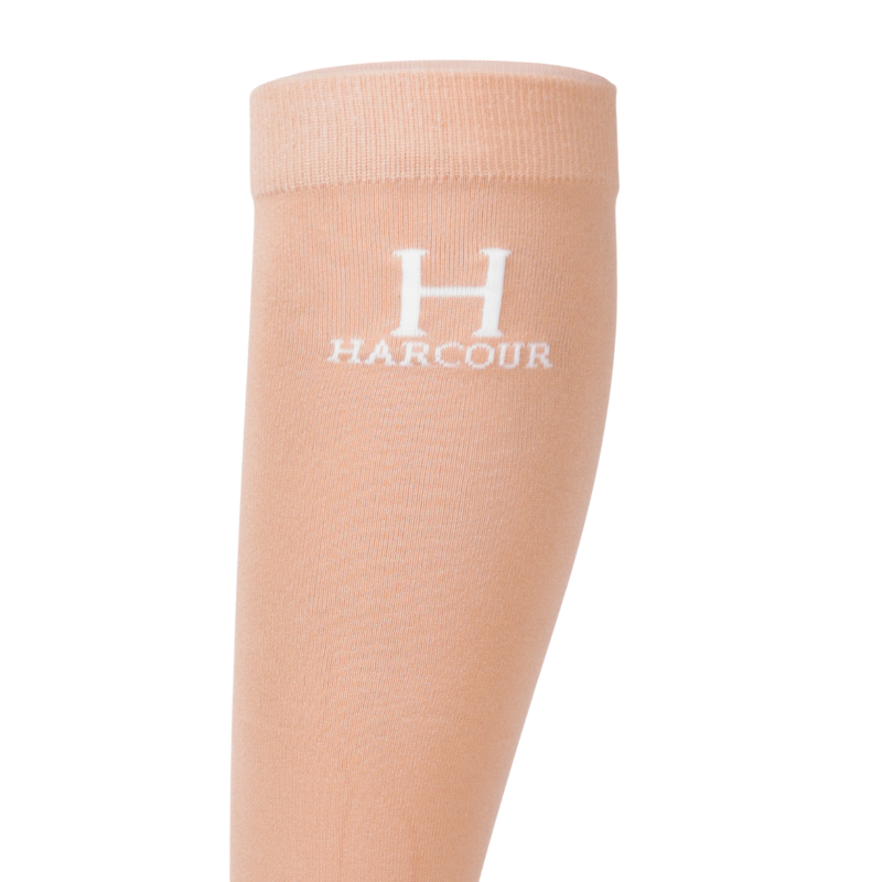 Harcour - Chaussettes d'équitation Badminton abricot | - Ohlala