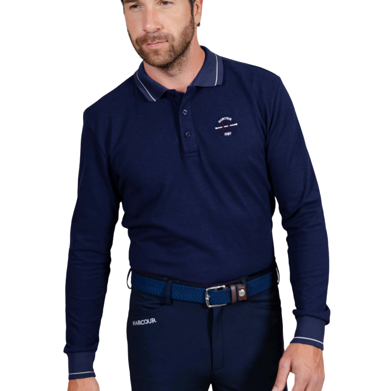 Harcour - Polo manches longues homme Pablo marine