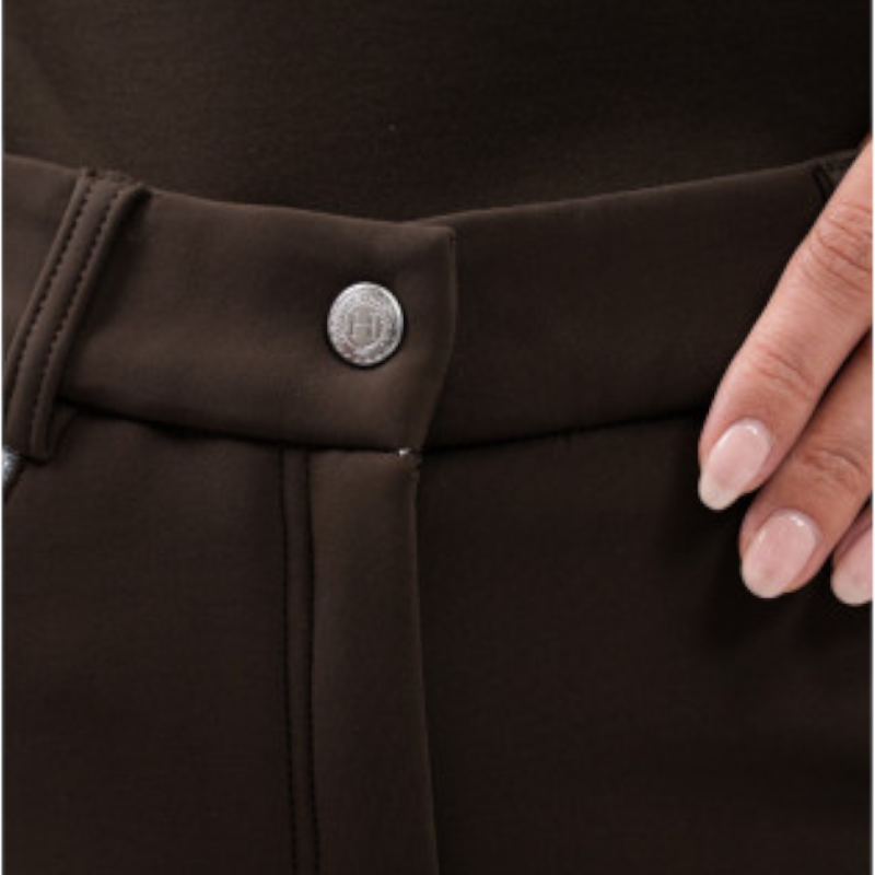 Harcour - Pantalon d'équitation polaire femme Jaipur cacao
