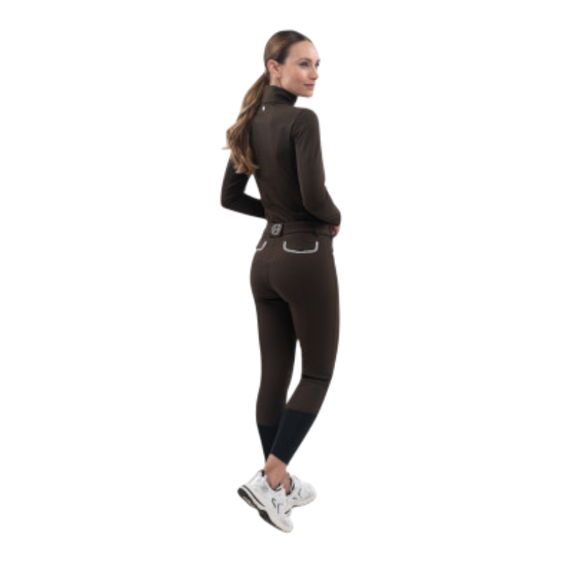 Harcour - Pantalon d'équitation polaire femme Jaipur cacao