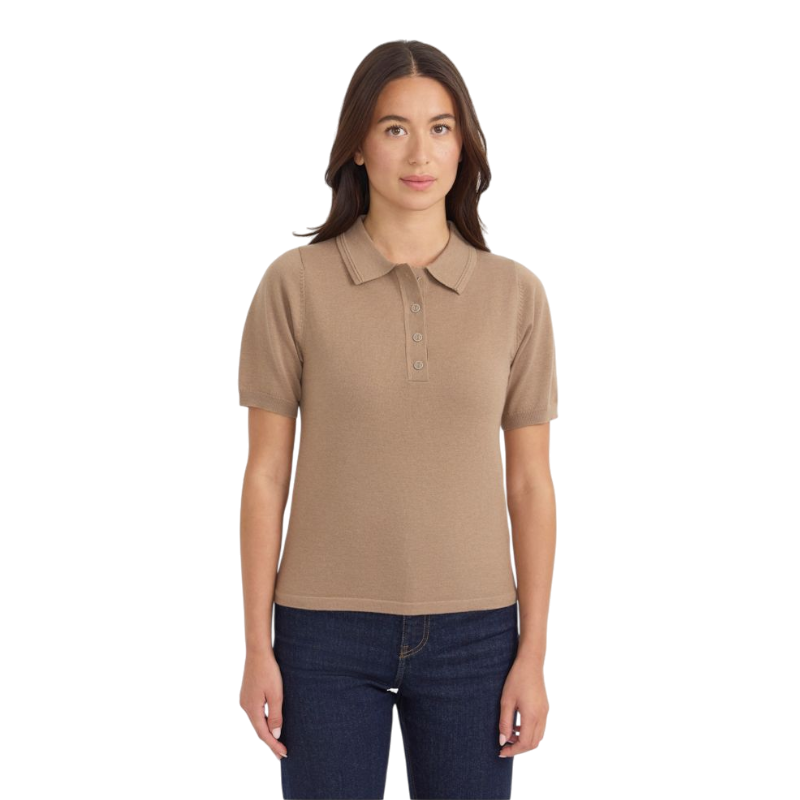 Harcour - Polo manches courtes femme Cherry moka