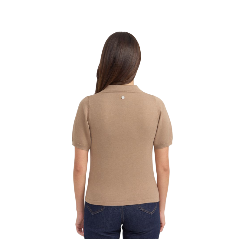 Harcour - Polo manches courtes femme Cherry moka