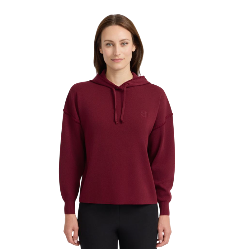 Harcour - Sweat à capuche manches longues femme Plume bordeaux