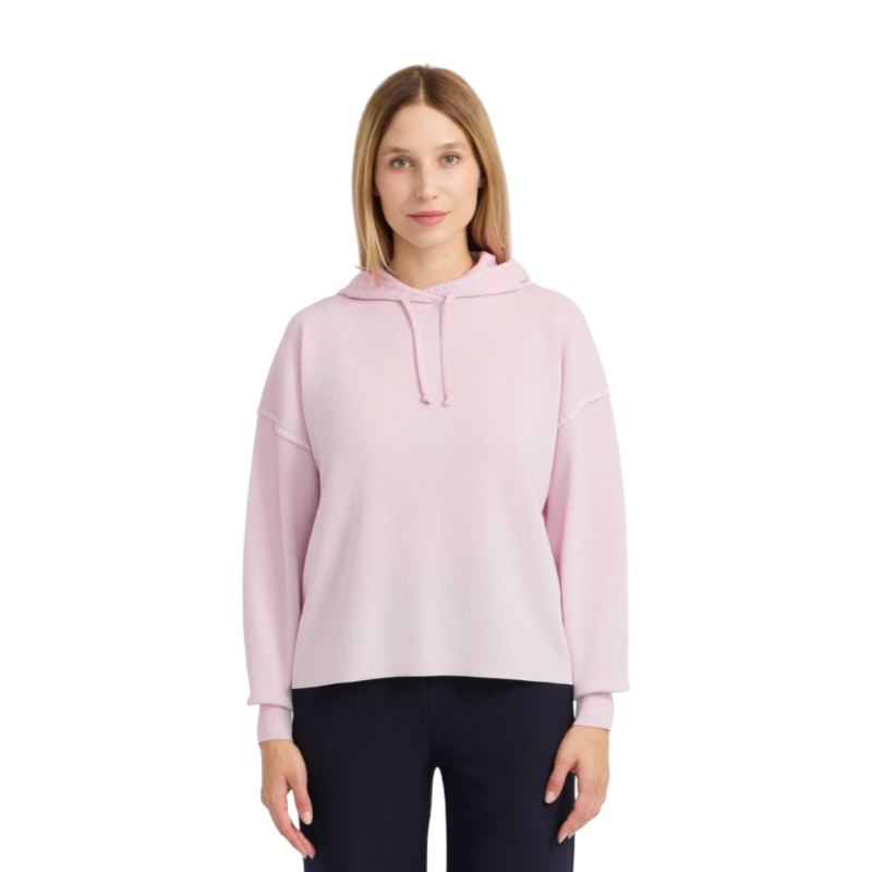 Harcour - Sweat à capuche manches longues femme Plume rose poudré