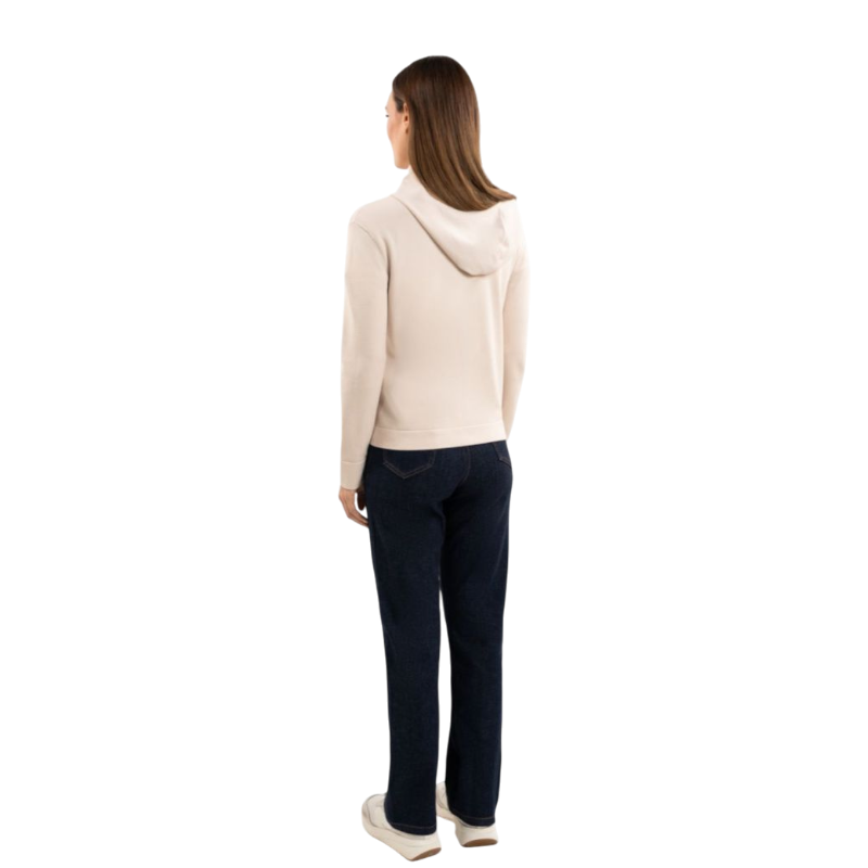 Harcour - Dames zip sweater lange mouwen Amélie coquillage
