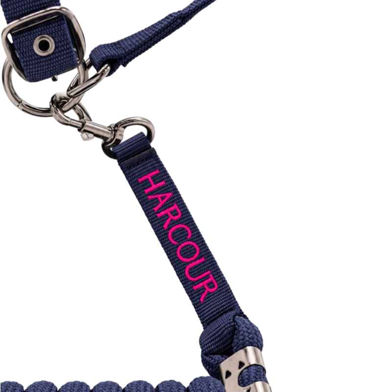 Harcour - Licol et longe Amour Octobre Rose marine/ rose