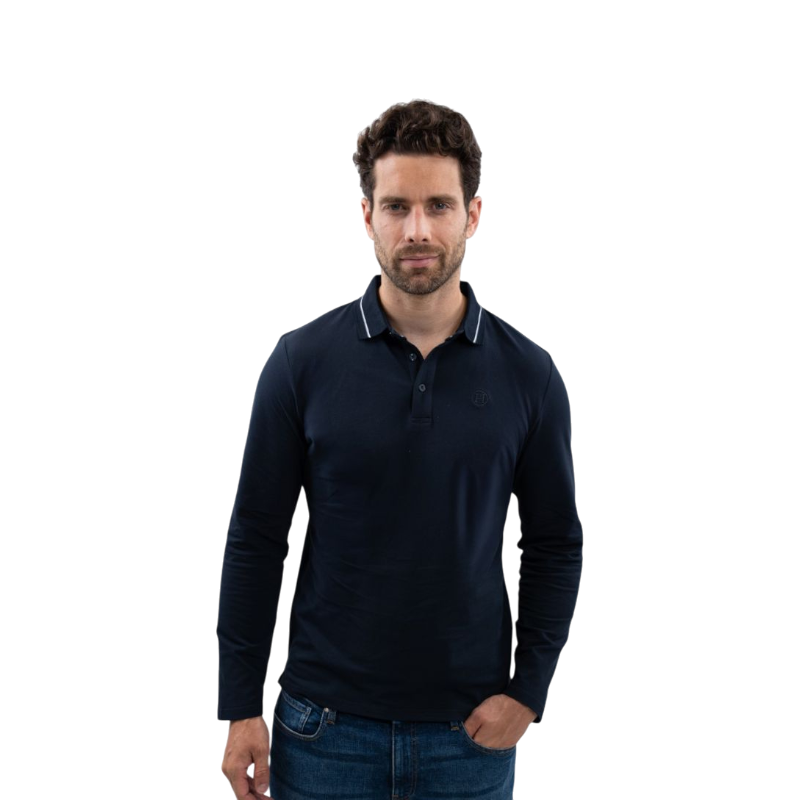 Harcour - Polo manches longues homme Malik marine