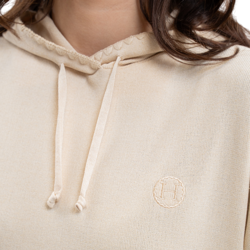 Harcour - Sweat à capuche manches longues femme Plume lin