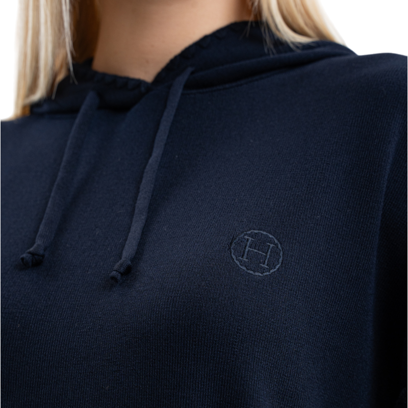 Harcour - Sweat à capuche manches longues femme Plume marine
