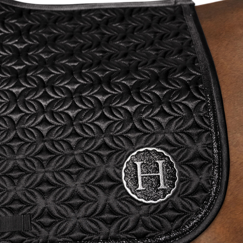 Harcour - Tapis de selle Ames Coeurs noir | - Ohlala
