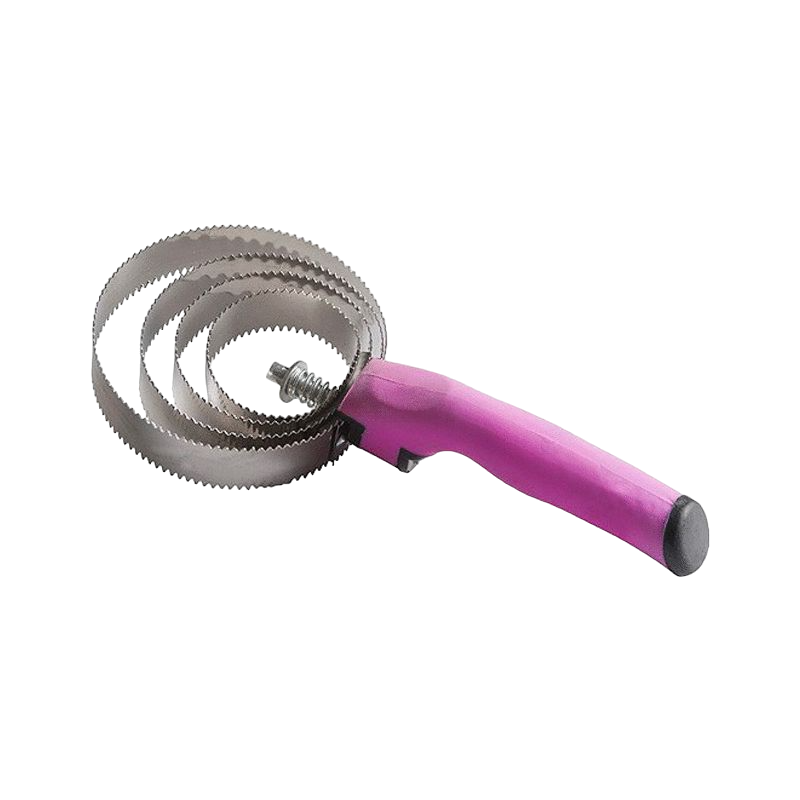 Hippotonic - Etrille métallique ronde poignée soft rose