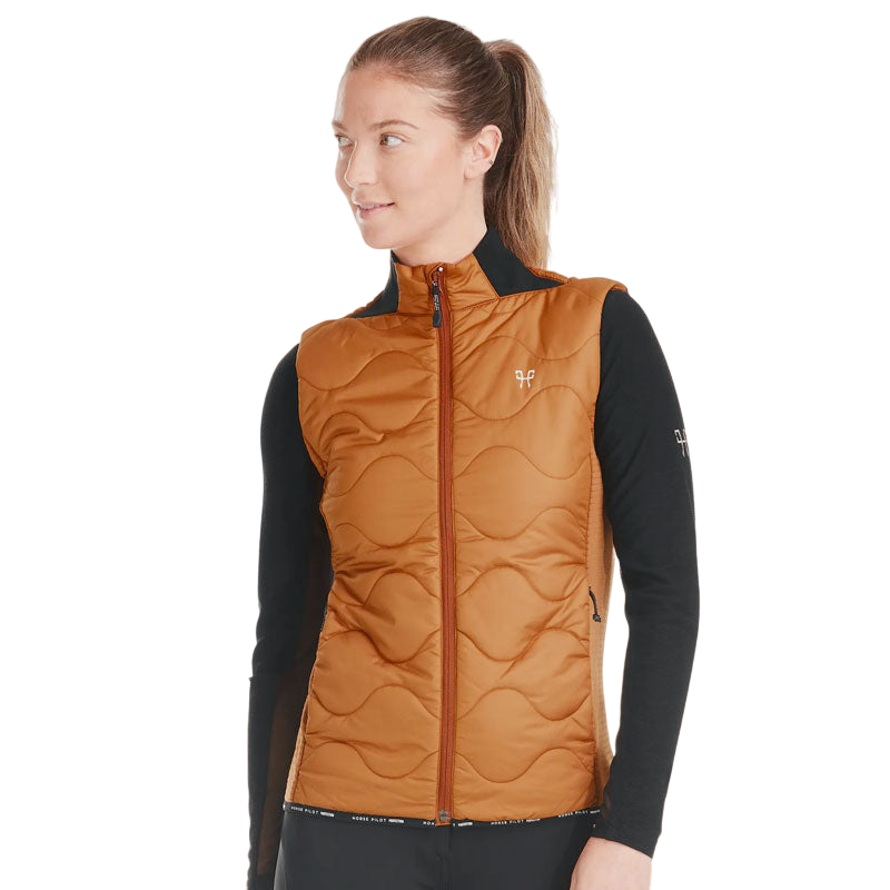 Horse Pilot Veste sans manches femme marron dor
