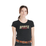 Horse Pilot - Dames T-shirt korte mouwen Team shirt zwart | - Ohlala