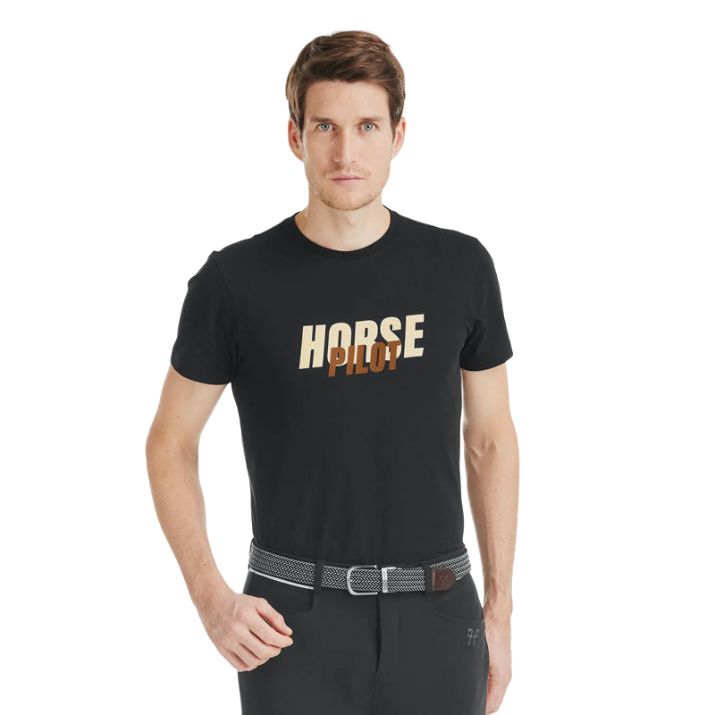 Horse Pilot - T-shirt manches courtes homme Team shirt black | - Ohlala