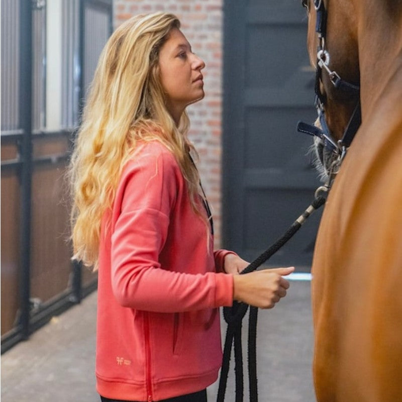 Horse Pilot - Sweat à capuche femme Team rose coral