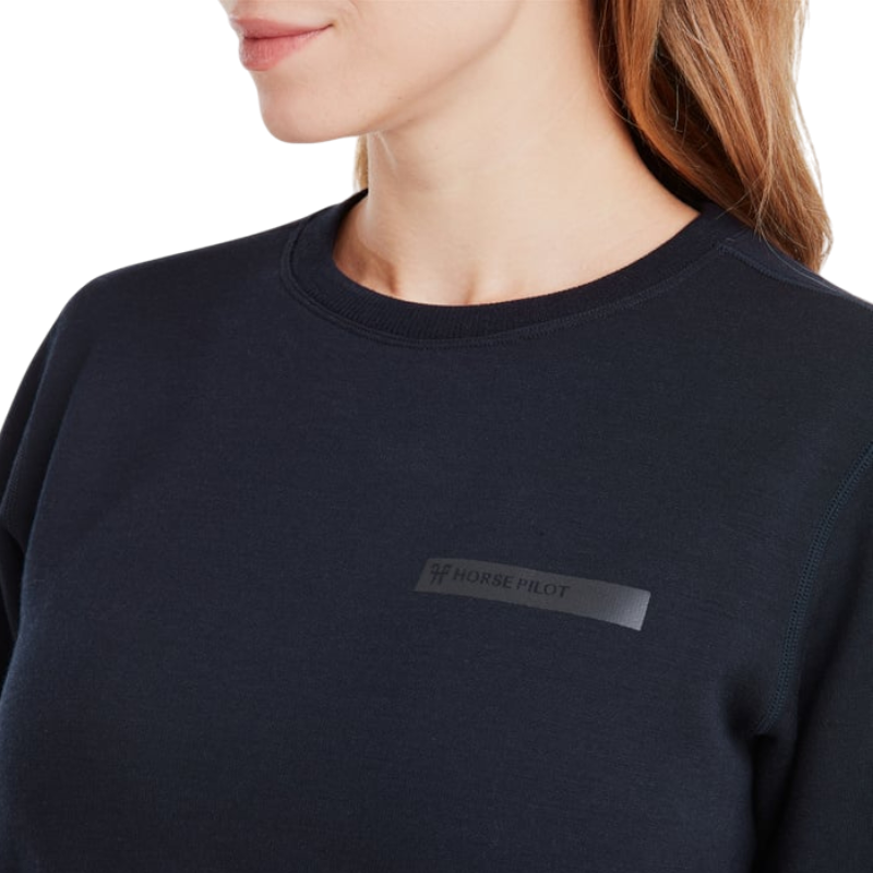 Horse Pilot - Sweat manches longues femme Merinos dark night