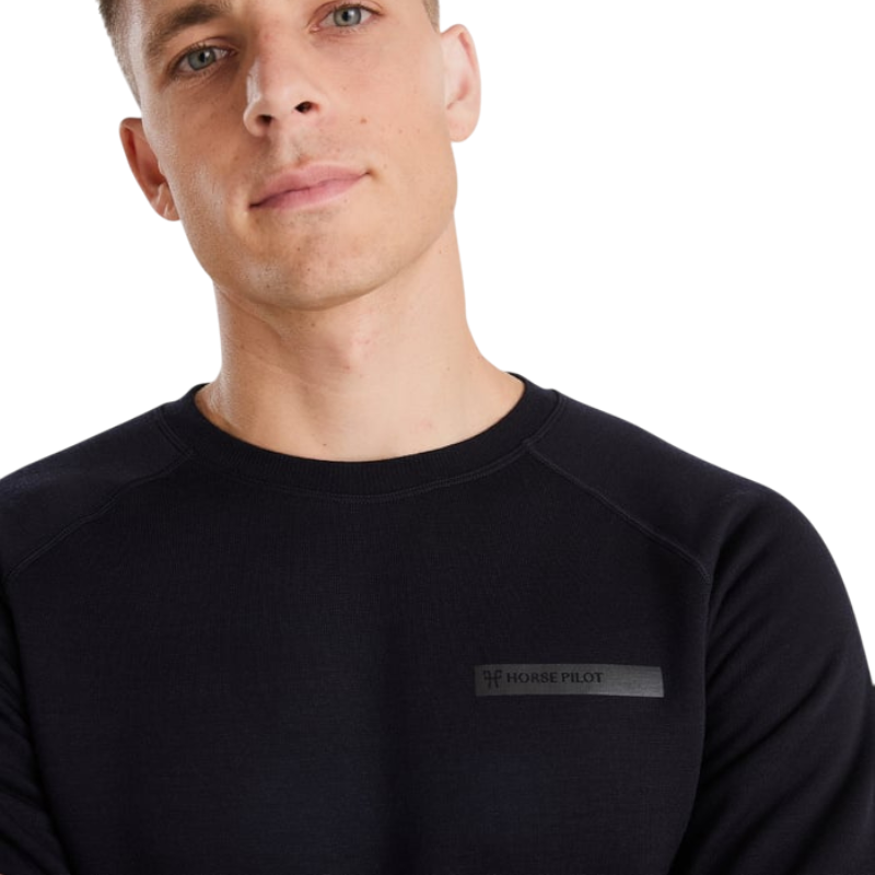 Horse Pilot - Sweat manches longues homme Merinos dark night