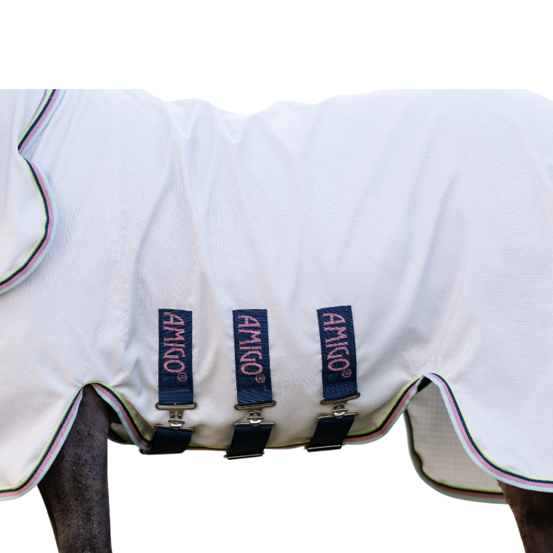 Horseware - Chemise anti-mouches Amigo Ripstop Petite Hoody argent/ lime/ marine/ rose