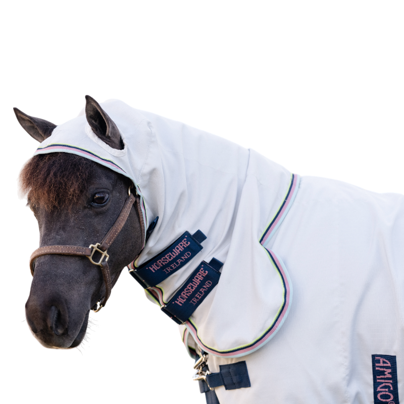Horseware - Chemise anti-mouches Amigo Ripstop Petite Hoody argent/ lime/ marine/ rose