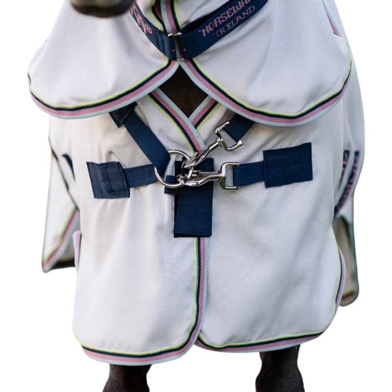 Horseware - Chemise anti-mouches Amigo Ripstop Petite Hoody argent/ lime/ marine/ rose