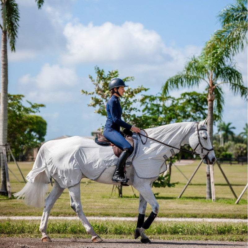 Horseware - Chemise anti-mouches de monte Amigo Flyrider argent/ titanium grey/ argent