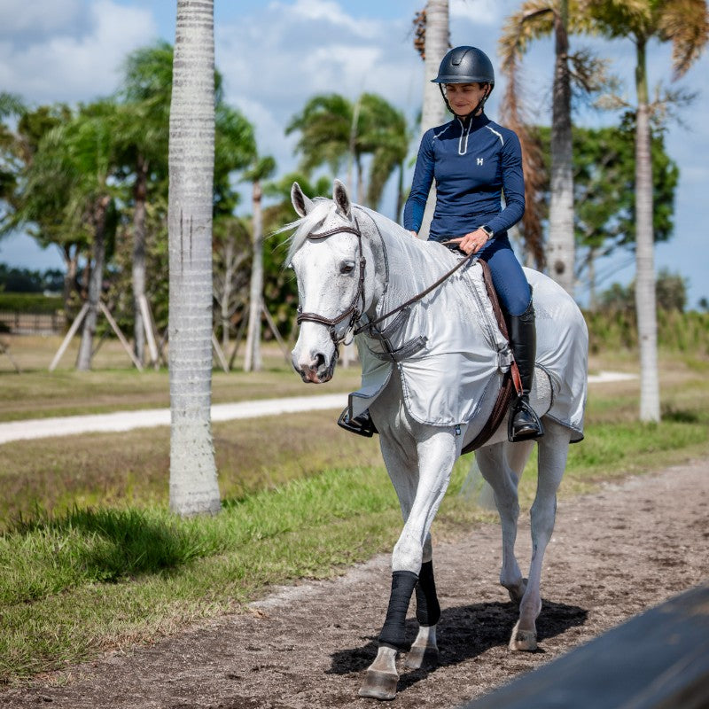 Horseware - Chemise anti-mouches de monte Amigo Flyrider argent/ titanium grey/ argent