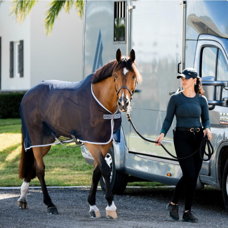 Horseware - Chemise séchante Amigo Net Cooler marine/ titanium grey/ argent | - Ohlala