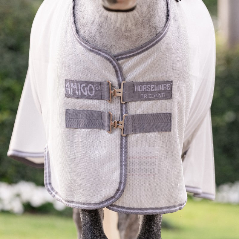 Horseware - Couverture anti-mouches Amigo Bug Rug Pony argent/ titanium grey/ argent