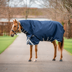 Horseware - Buitendeken Amigo Bravo Integrated Turnout marine/ titanium grey/ zilver 0g | - Ohlala