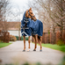 Horseware - Buitendeken Amigo Bravo Integrated Turnout marine/ titanium grey/ zilver 150g | - Ohlala