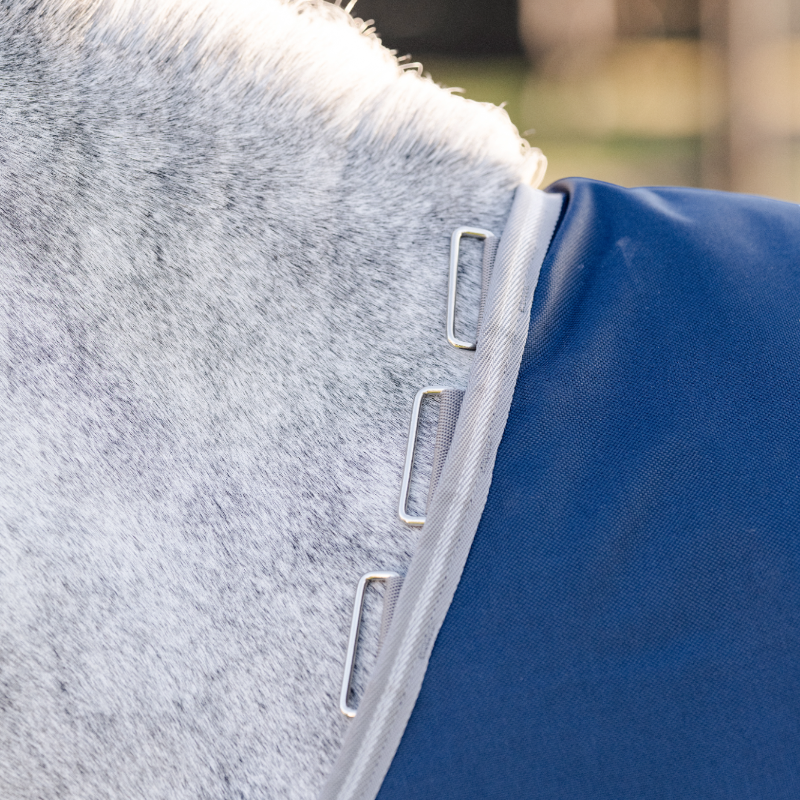 Horseware - Couverture d'extérieur Amigo Bravo Plus Pony Turnout marine/ titanium grey/ argent 250g | - Ohlala