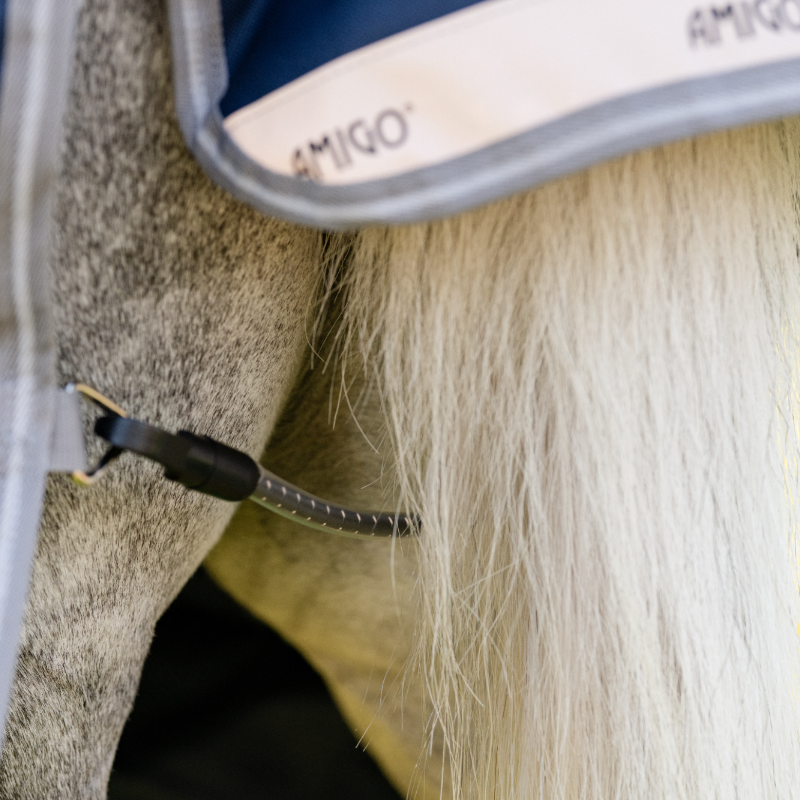 Horseware - Couverture d'extérieur Amigo Bravo Plus Pony Turnout marine/ titanium grey/ argent 50g | - Ohlala