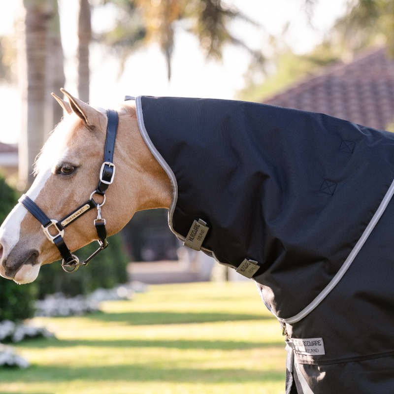 Horseware - Couverture d'extérieur Amigo Bravo Plus Pony Turnout noir/ titanium grey/ argent 250g