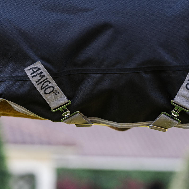 Horseware - Couverture d'extérieur Amigo Bravo Plus Pony Turnout noir/ titanium grey/ argent 50g