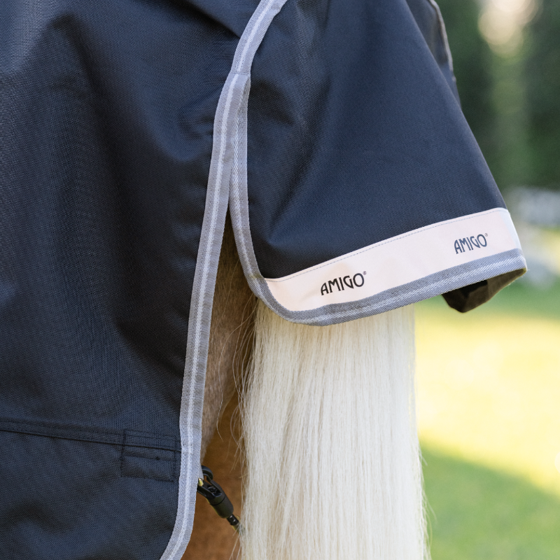 Horseware - Couverture d'extérieur Amigo Bravo Plus Pony Turnout noir/ titanium grey/ argent 250g