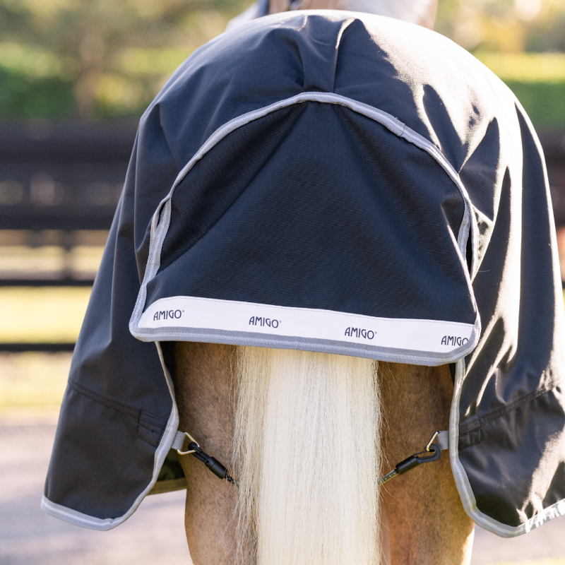 Horseware - Couverture d'extérieur Amigo Bravo Plus Pony Turnout noir/ titanium grey/ argent 0g | - Ohlala