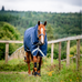 Horseware - Amigo Bravo Plus Turnout buitendeken marine/ titanium grey/ zilver 100g | - Ohlala